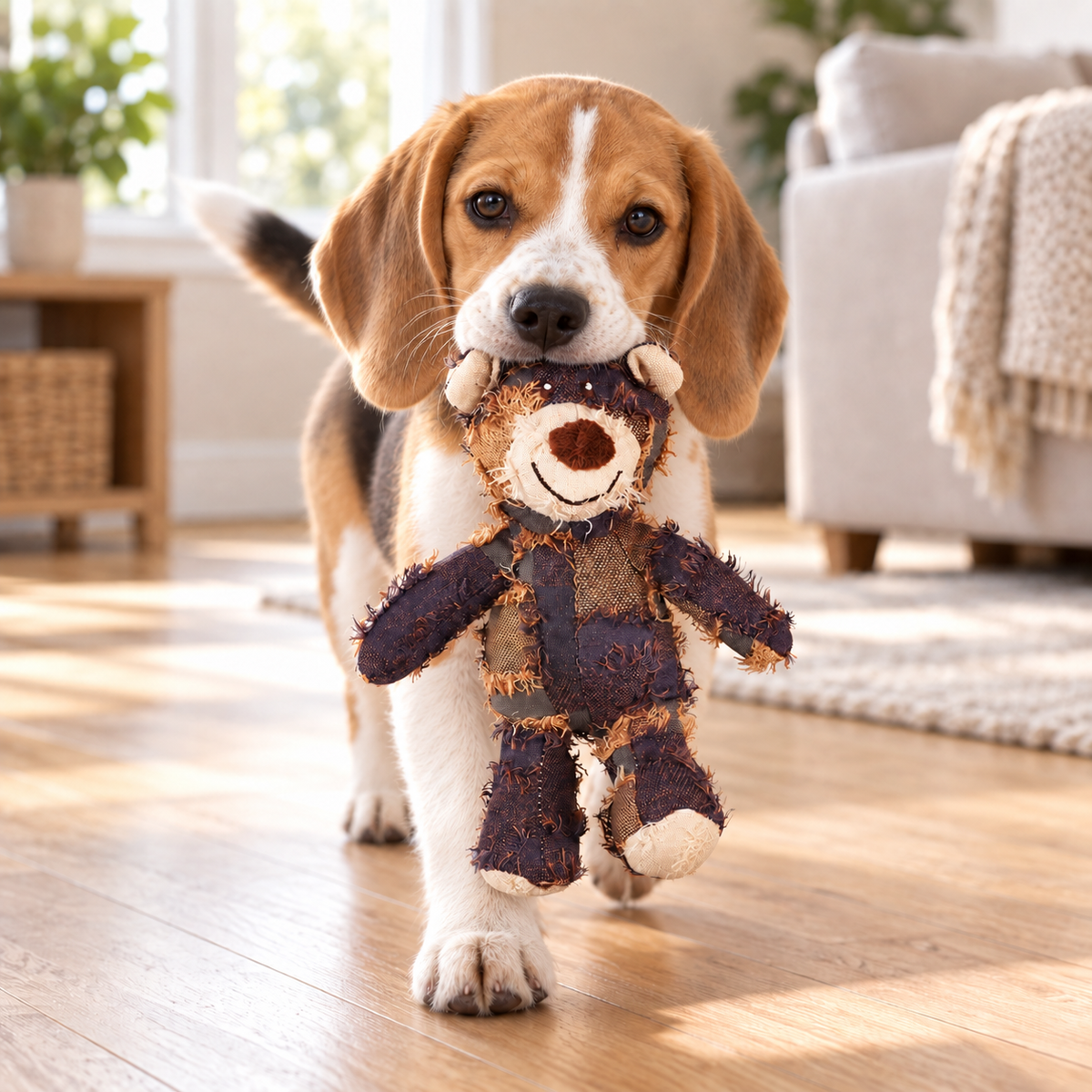 Dog Plush Squeaky Patch Bear Toy
