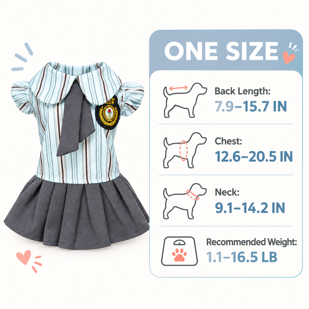 Summer Academy‑Style Pet Outfit